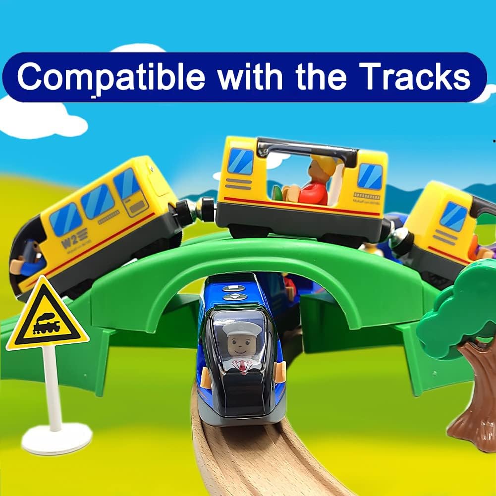 TOPLIVING Battery Operated Train for Wooden Train Track Set Toys for Toddlers