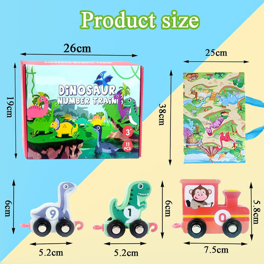 Montessori Wooden Dinosaur Train Set