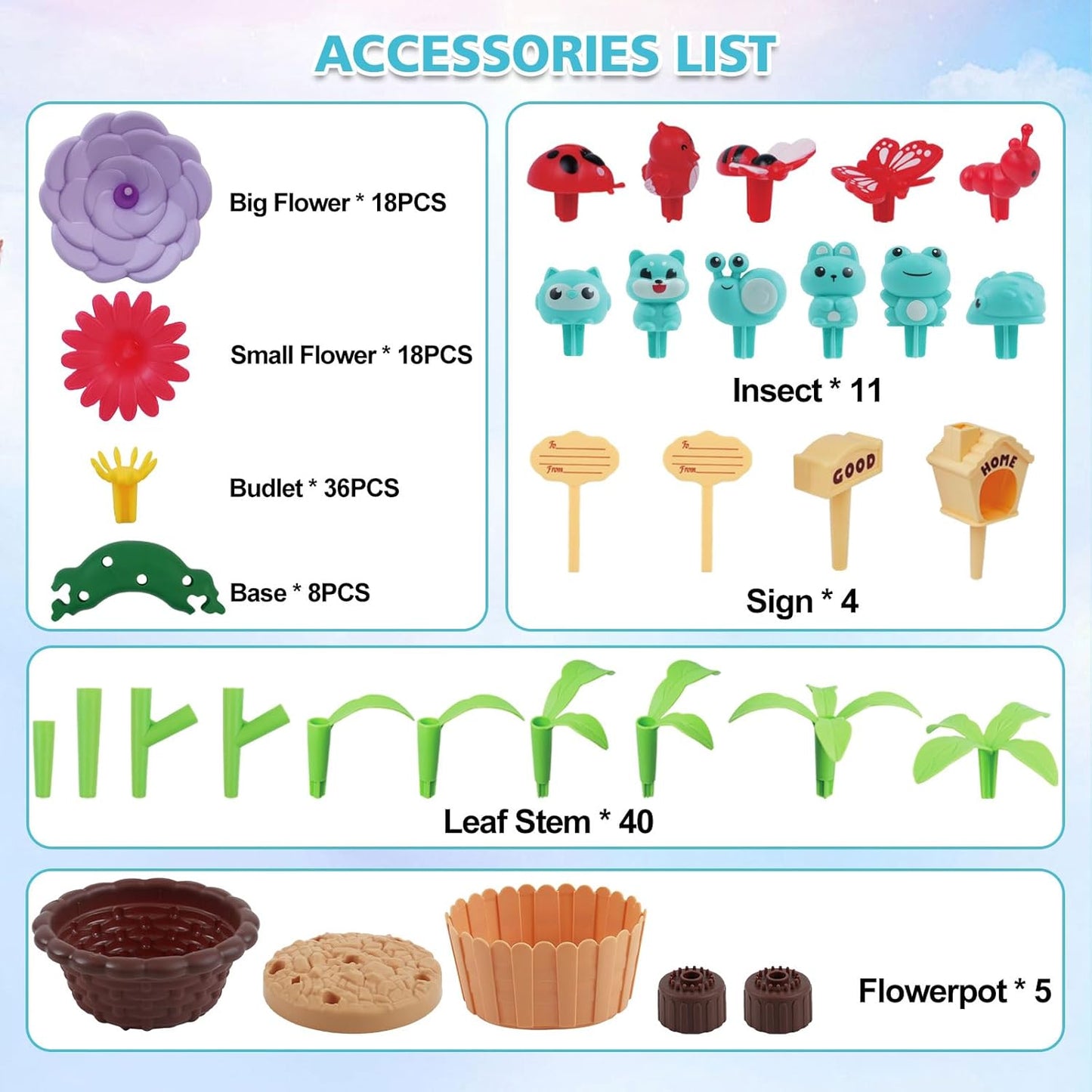 Flower Garden Building Toy for Toddler
