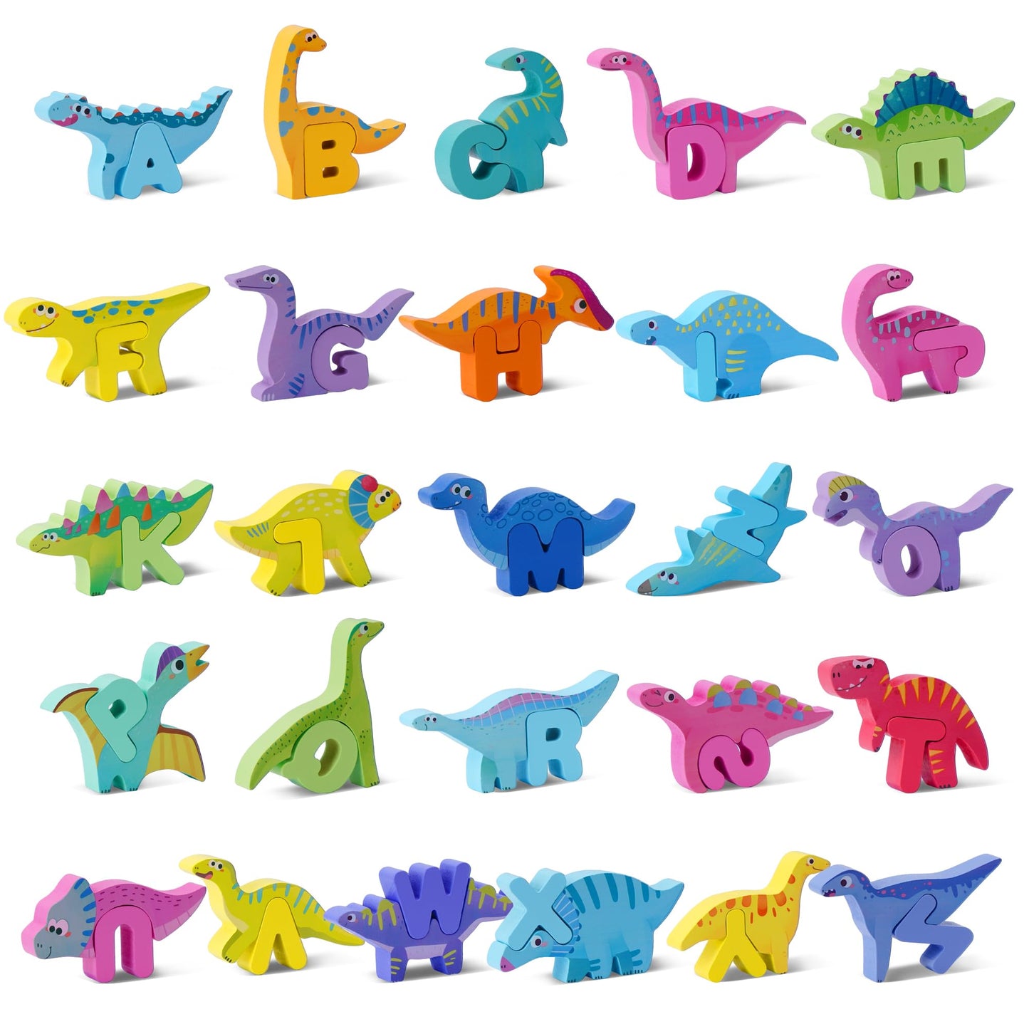 Wooden Toddler Puzzles, Montessori Toys ABC Alphabet Puzzle for Kids Ages 3-5, Cute Animal Shape Letters Matching Game, Preschool Learning Educational Toys Gift for Girls Boys 3 4 5 Years Old