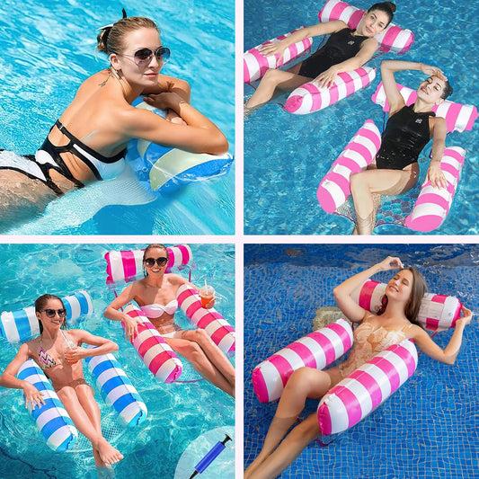 TOPLIVING 2Pack Inflatable Pool Floats Hammock Singing Bowl