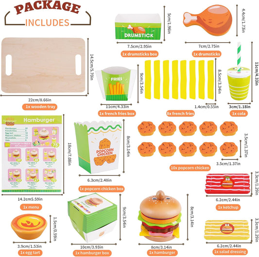 Montessori Toys Pretend Play Food Set for 3 4 5 Year Old