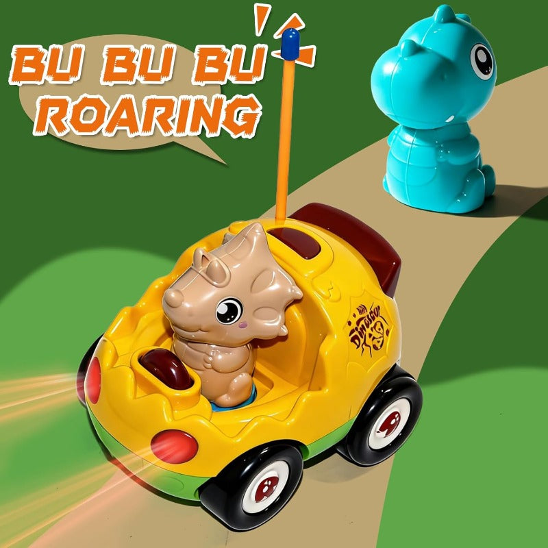 2-Pack Remote Control Dinosaur Car Toys for Toddler Ages 18+ Months