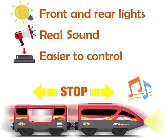 TOPLIVING Battery Operated Locomotive Train, Remote Controlled Train for Track Set