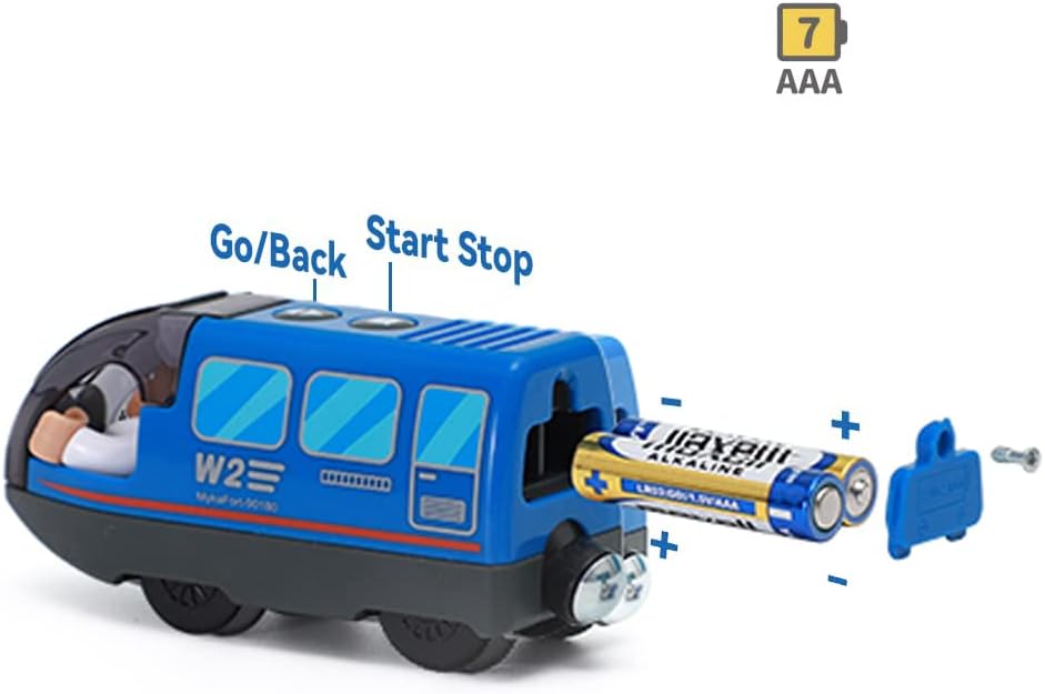 TOPLIVING Battery Operated Train for Wooden Train Track Set Toys for Toddlers