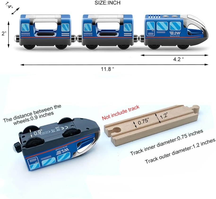 TOPLIVING Battery Operated Train for Wooden Train Track Set Toys for Toddlers