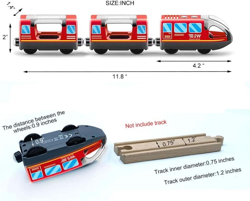Battery Operated Wooden Train Track Set Toy High Speed for Toddlers
