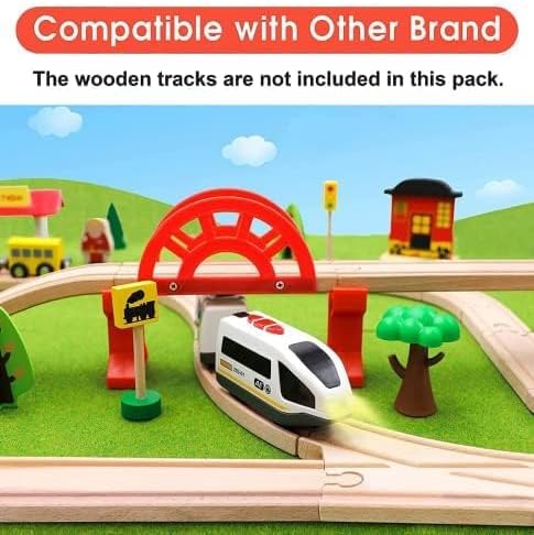 TOPLIVING Remote Control Train for Toddlers, Compatible with Thomas, Brio, Chuggington