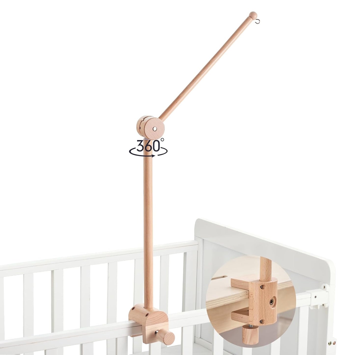 TOPLIVING Crib Mobile Arm - Rotating Baby Mobile Hanger