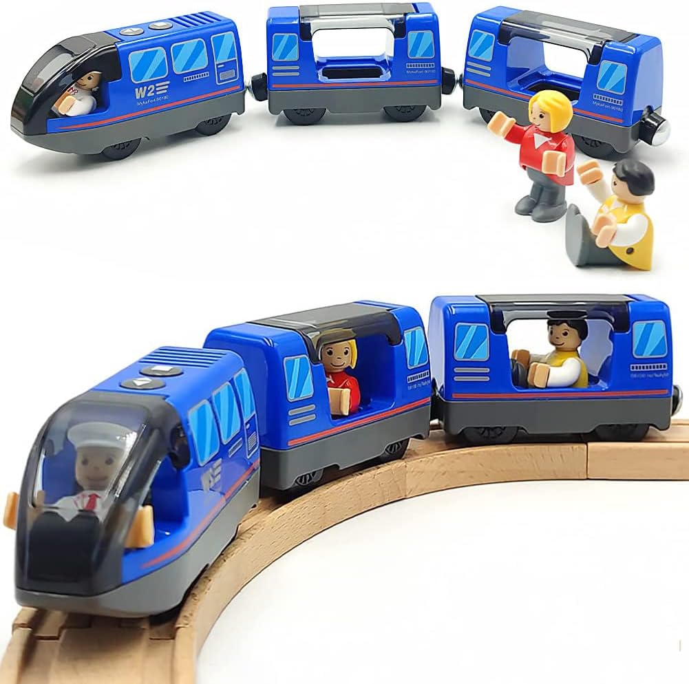TOPLIVING Battery Operated Train for Wooden Train Track Set Toys for Toddlers