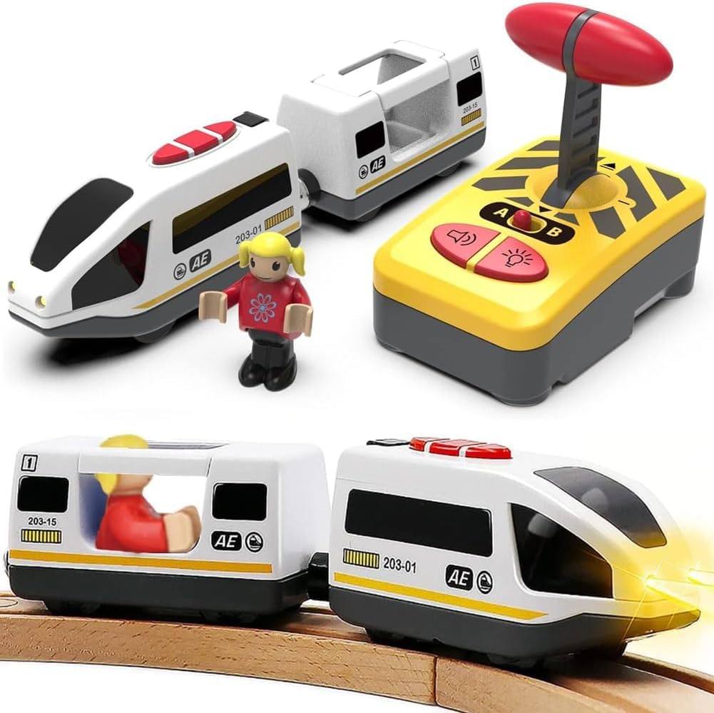 TOPLIVING Remote Control Train for Toddlers, Compatible with Thomas, Brio, Chuggington