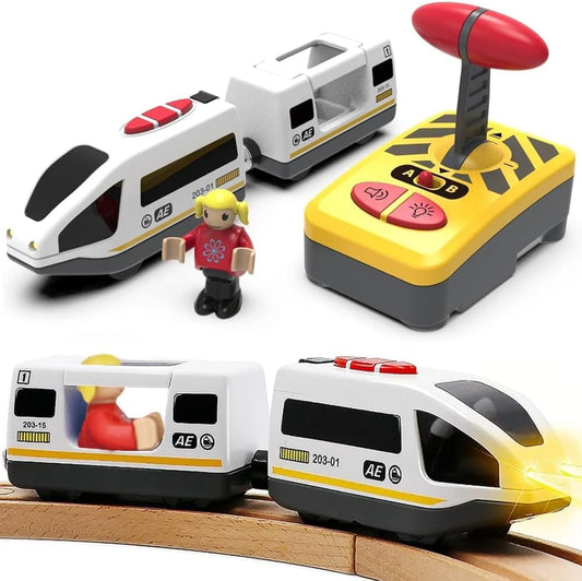 TOPLIVING Remote Control Train for Toddlers, Compatible with Thomas, Brio, Chuggington