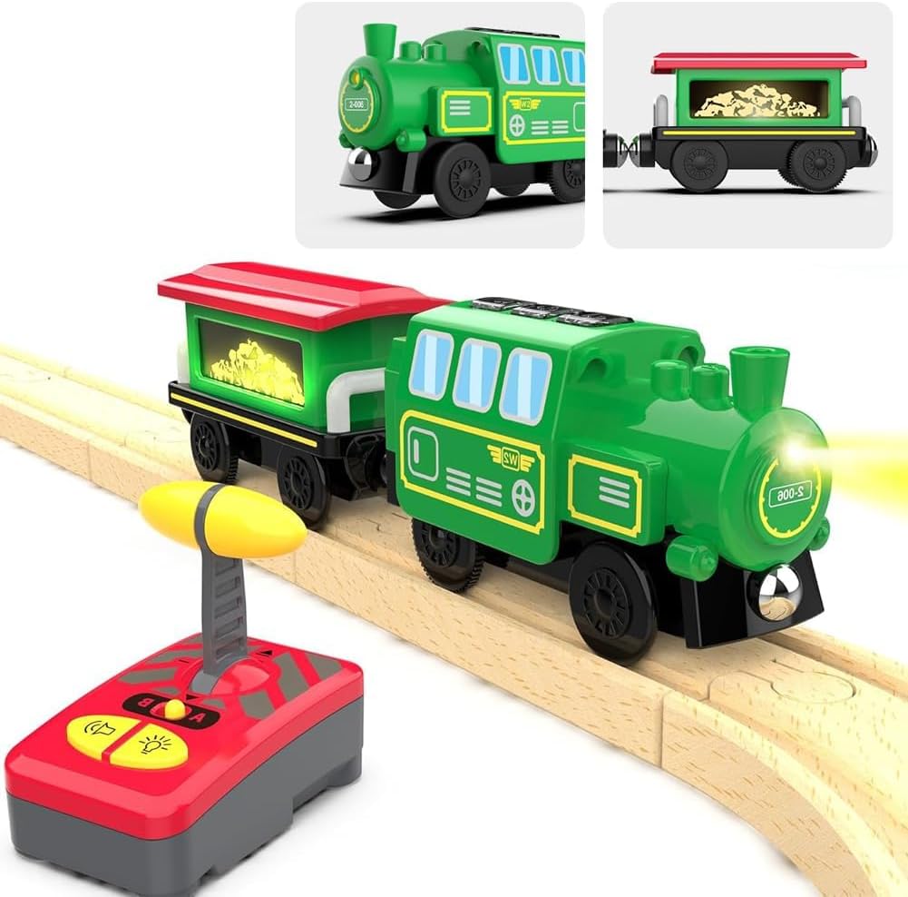Battery Operated Locomotive Train, Remote Control Train with Light & Sound