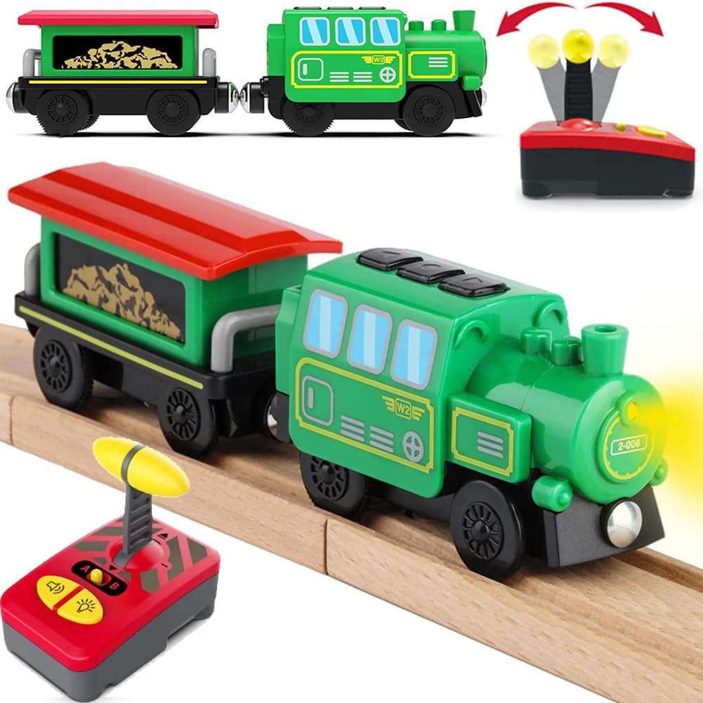 Battery Operated Locomotive Train, Remote Control Train with Light & Sound