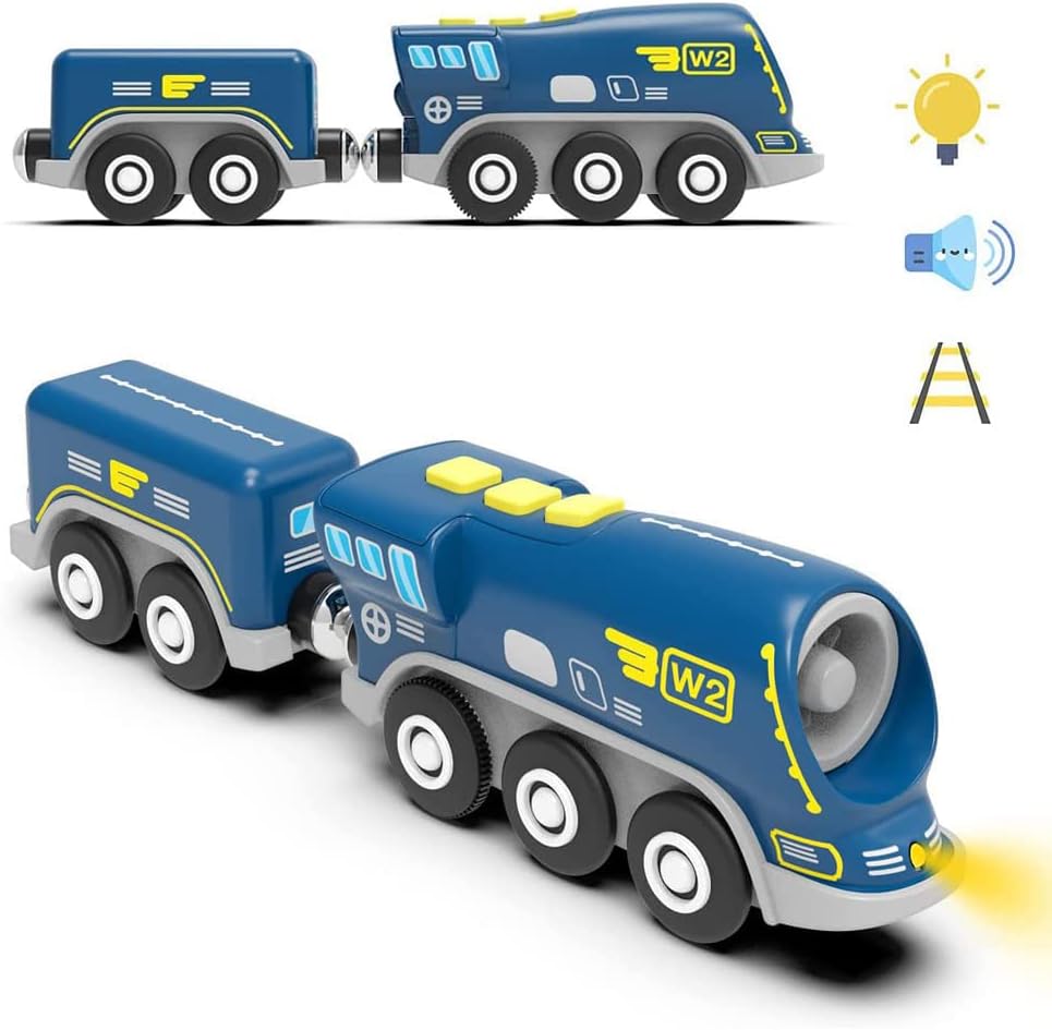 TOPLIVING Battery Operated Locomotive Train Compatible with Thomas, Brio, Chuggington
