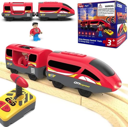 TOPLIVING Battery Operated Locomotive Train, Remote Controlled Train for Track Set