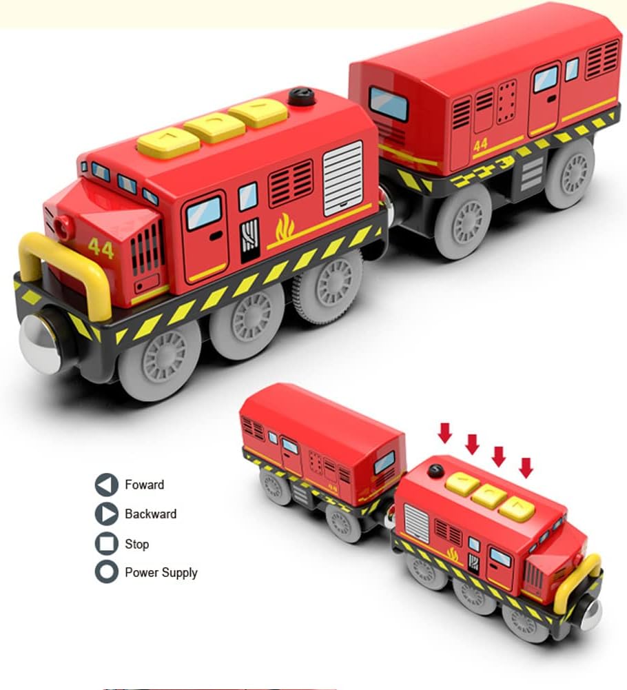 Wooden Train Track Accessories Battery Operated Locomotive Train