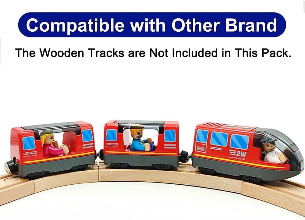 Battery Operated Wooden Train Track Set Toy High Speed for Toddlers