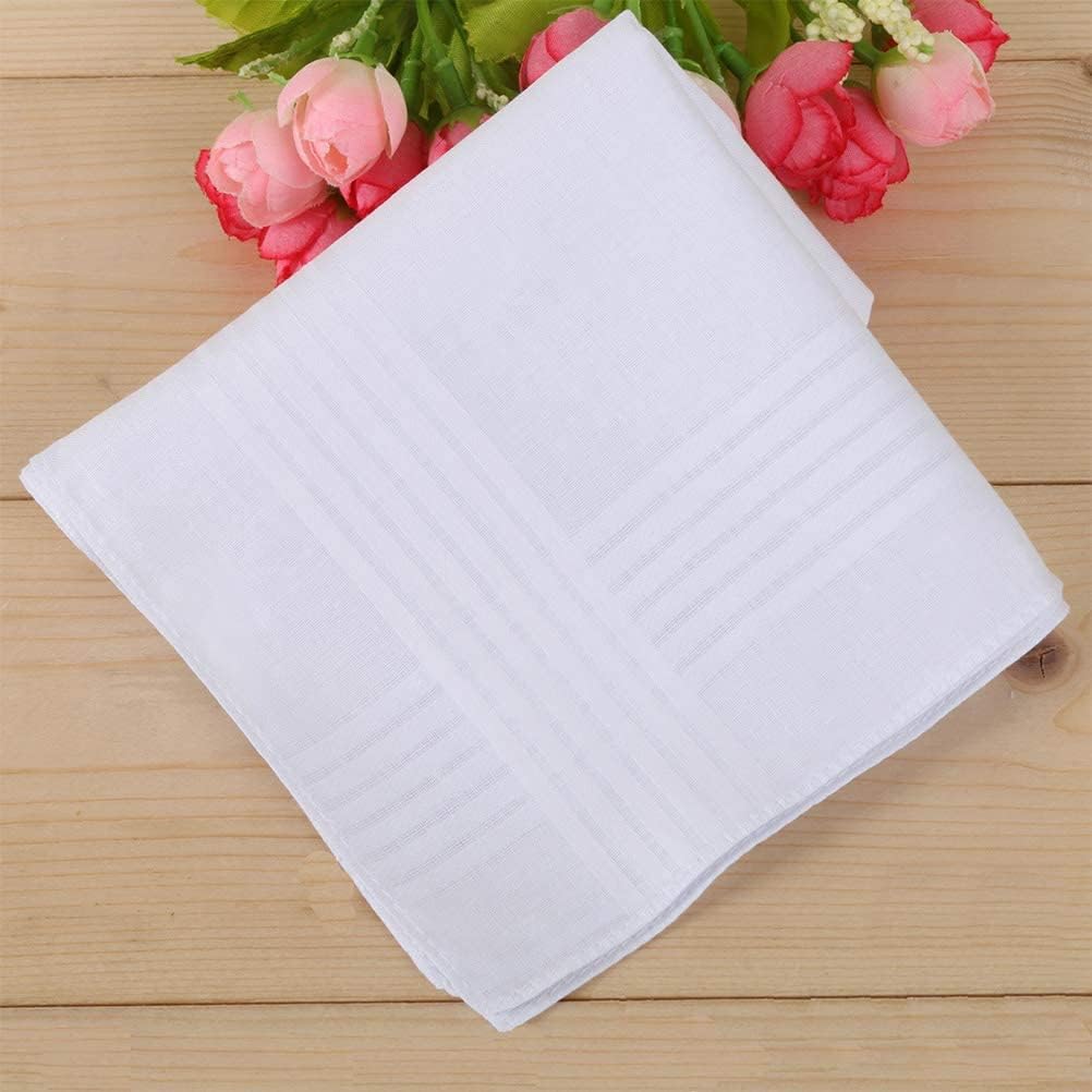 15 Pieces Men's White Handkerchiefs