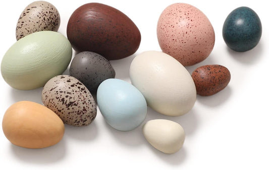 Wooden Easter Eggs Toys for Kids, Faux Easter Speckled Eggs DIY Art