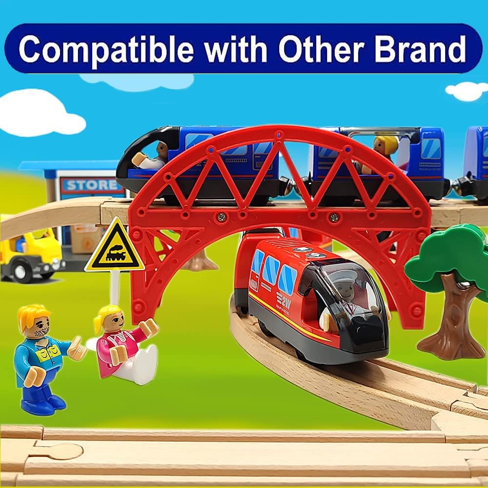 TOPLIVING Battery Operated Train for Wooden Train Track Set Toys for Toddlers