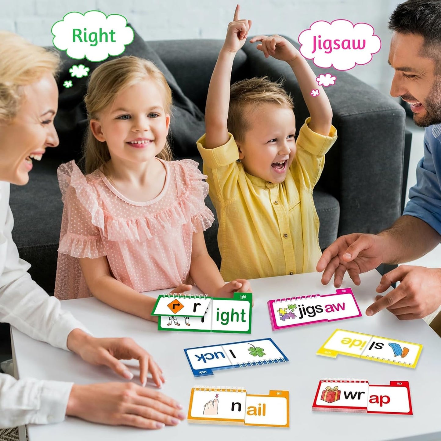 30 Read and Rhyme Flip Books,Word Families Flash Cards