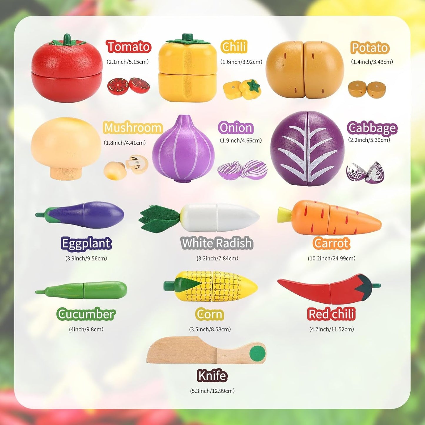 Wooden Cuttable Vegetable Toys