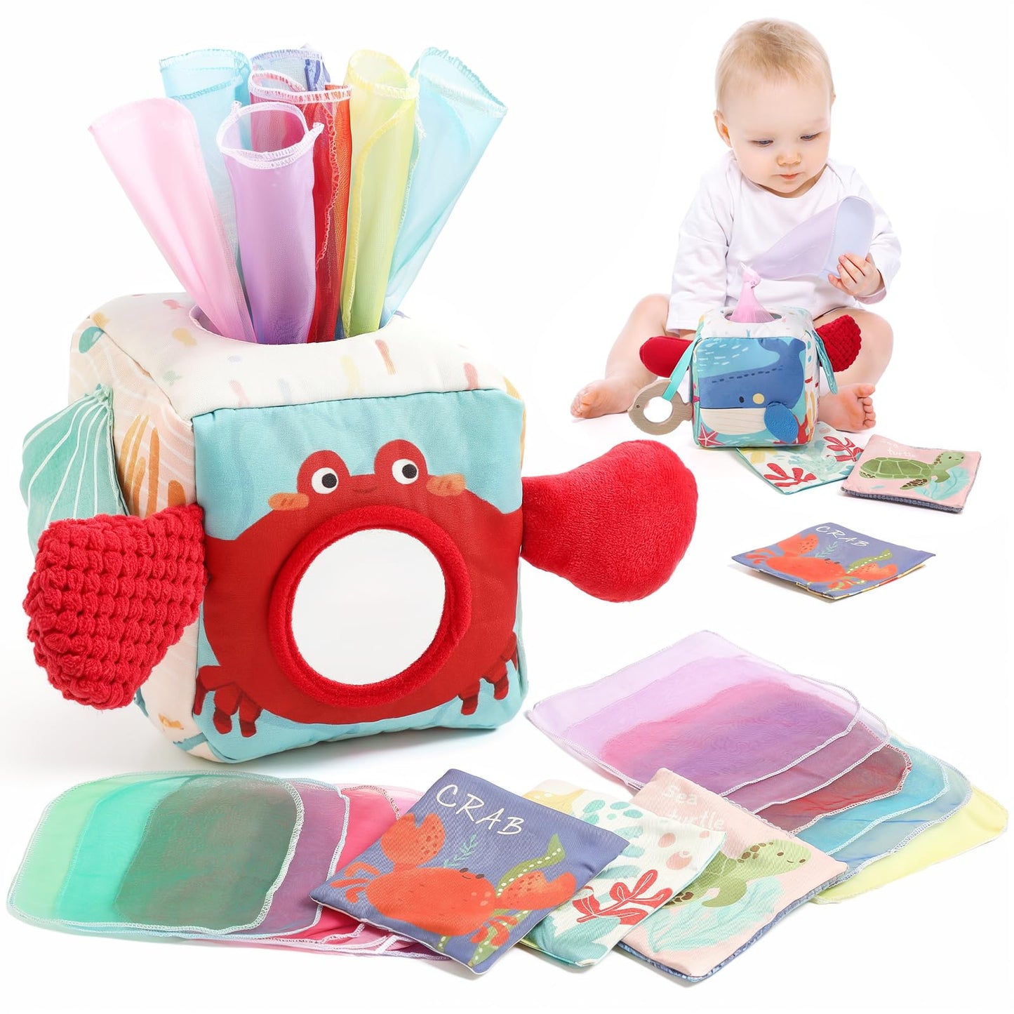 Baby Tissue Box Toy for Babies 6-12 Month