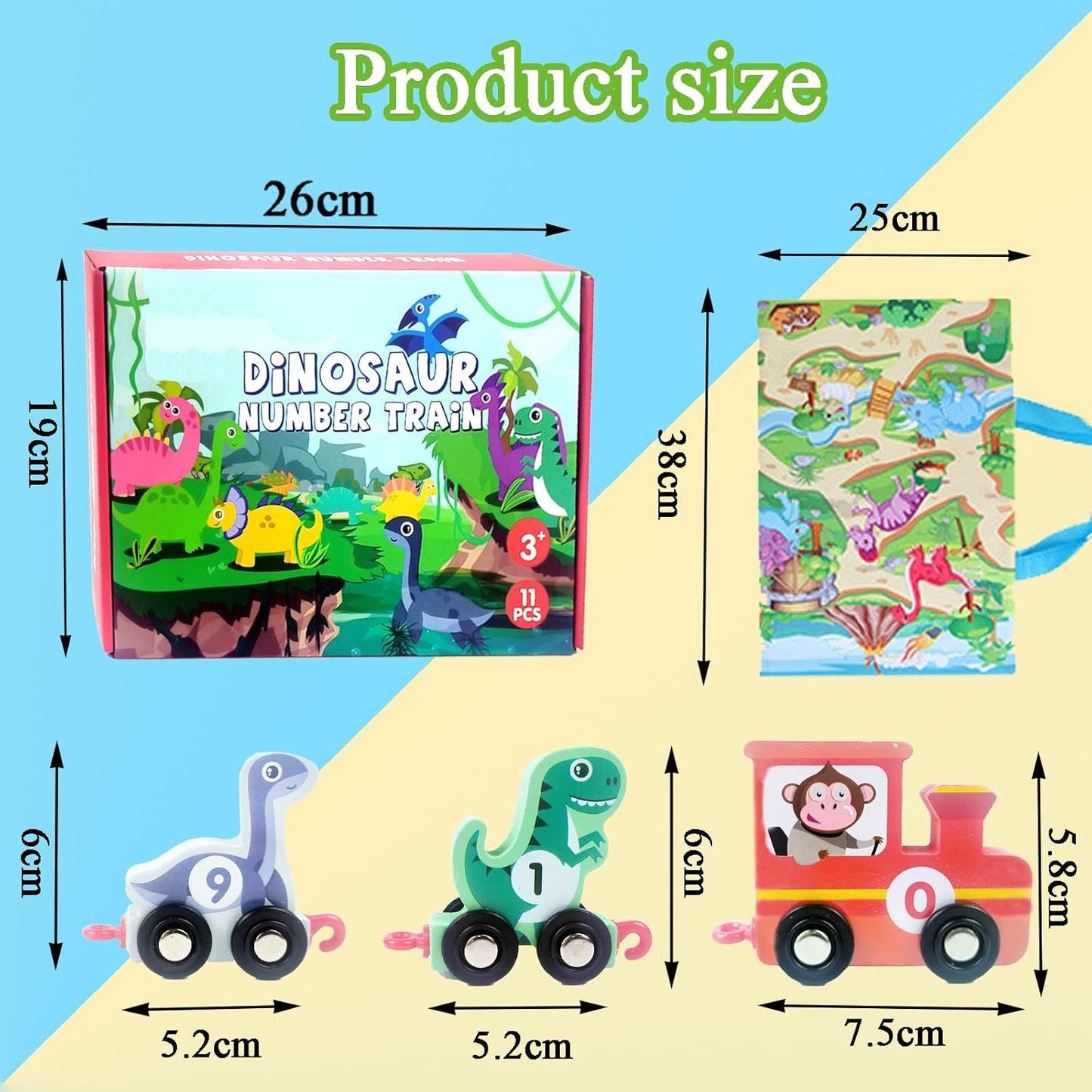 Montessori Wooden Dinosaur Train Set