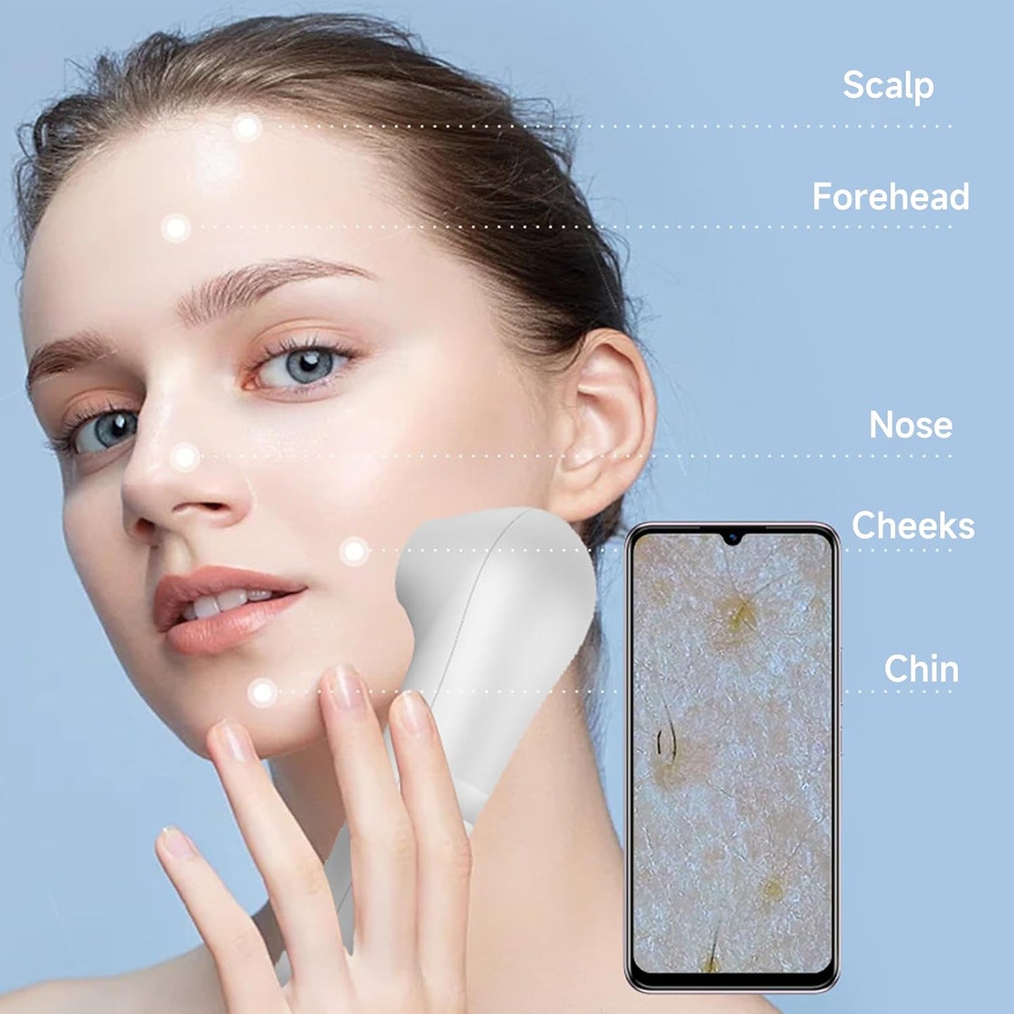 Wireless Dermatoscope Scalp Facial Skin Analyzer Machine Waterproof