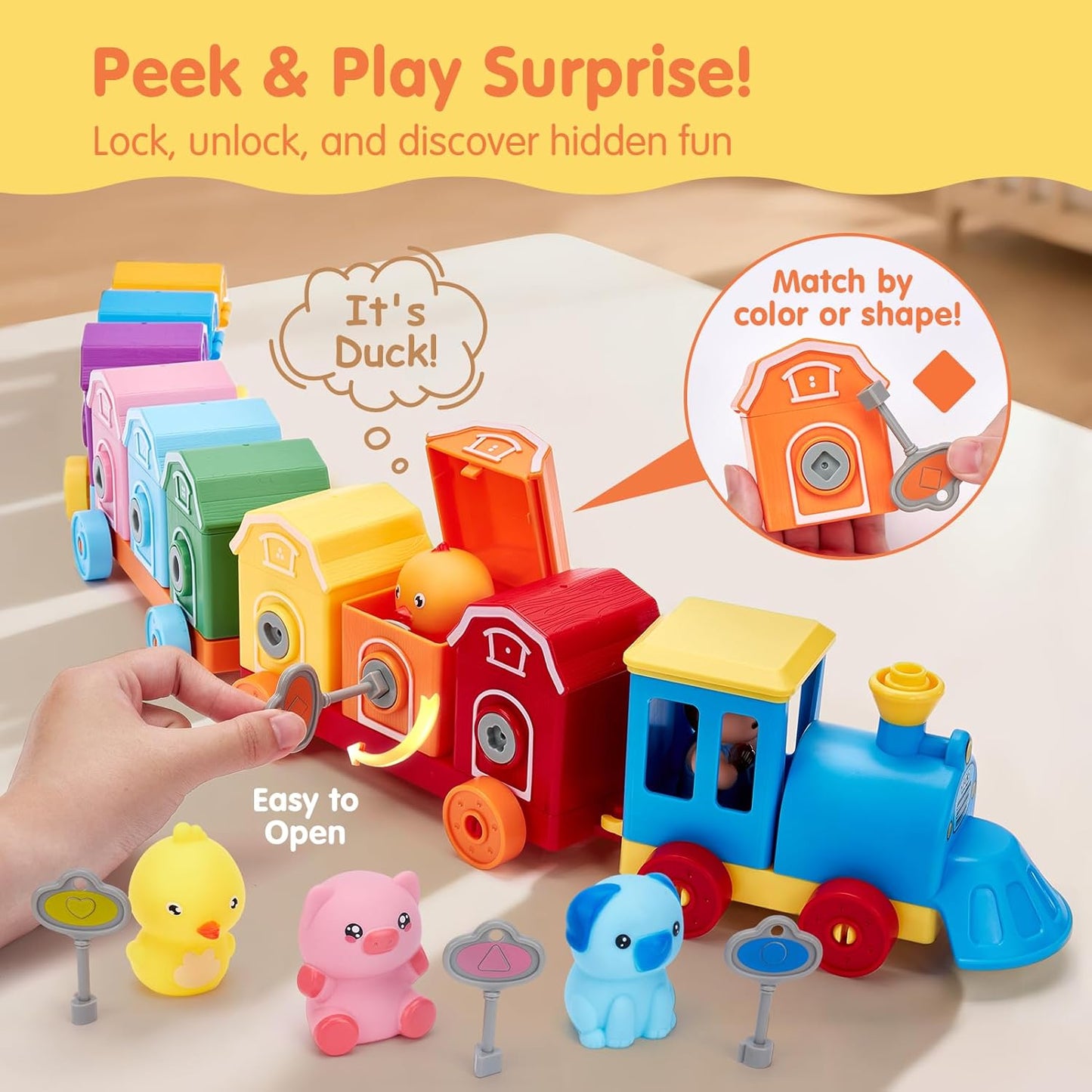 Counting Matching & Sorting Activity Montessori Train Set