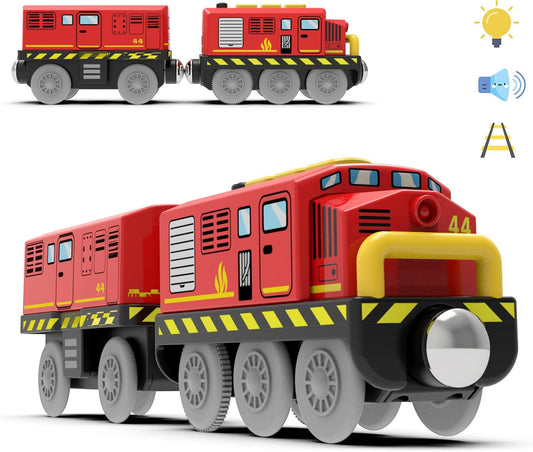 Wooden Train Track Accessories Battery Operated Locomotive Train