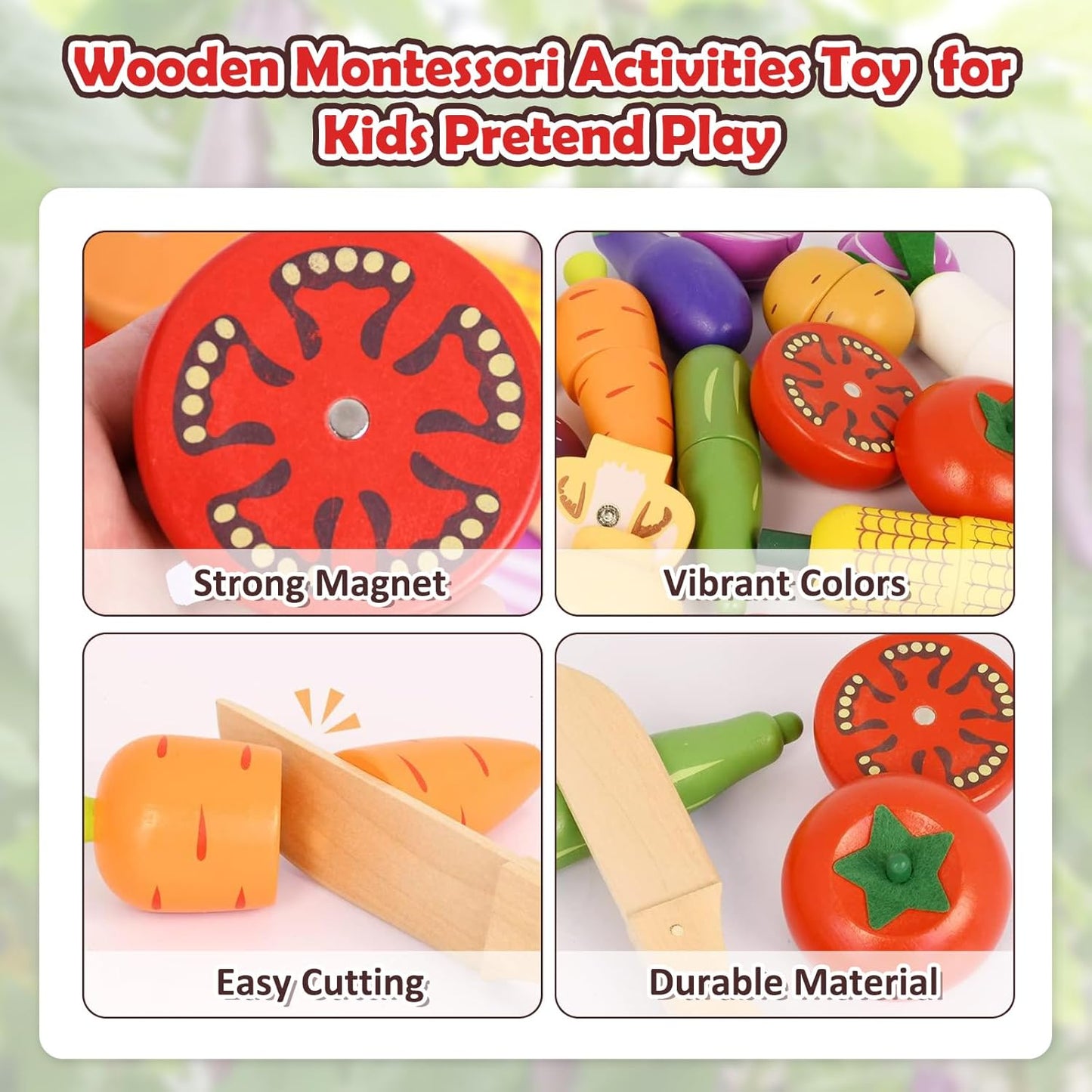Wooden Cuttable Vegetable Toys
