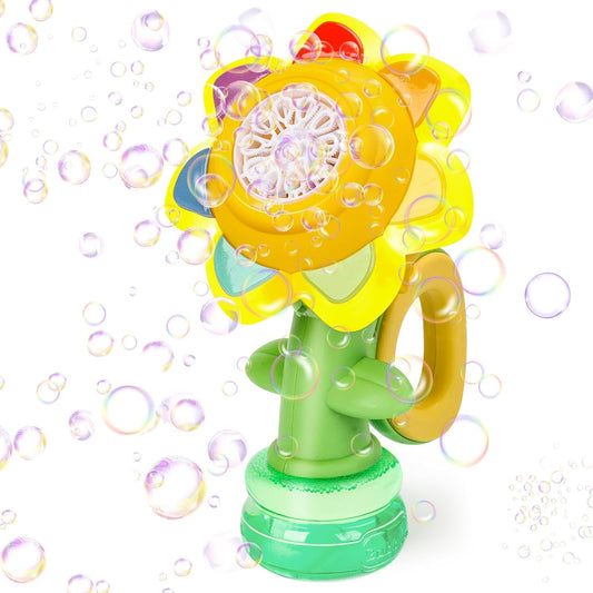 TOPLIVING Bubble Machine for Kids, Rechargeable Dancing Sunflower Bubble Maker