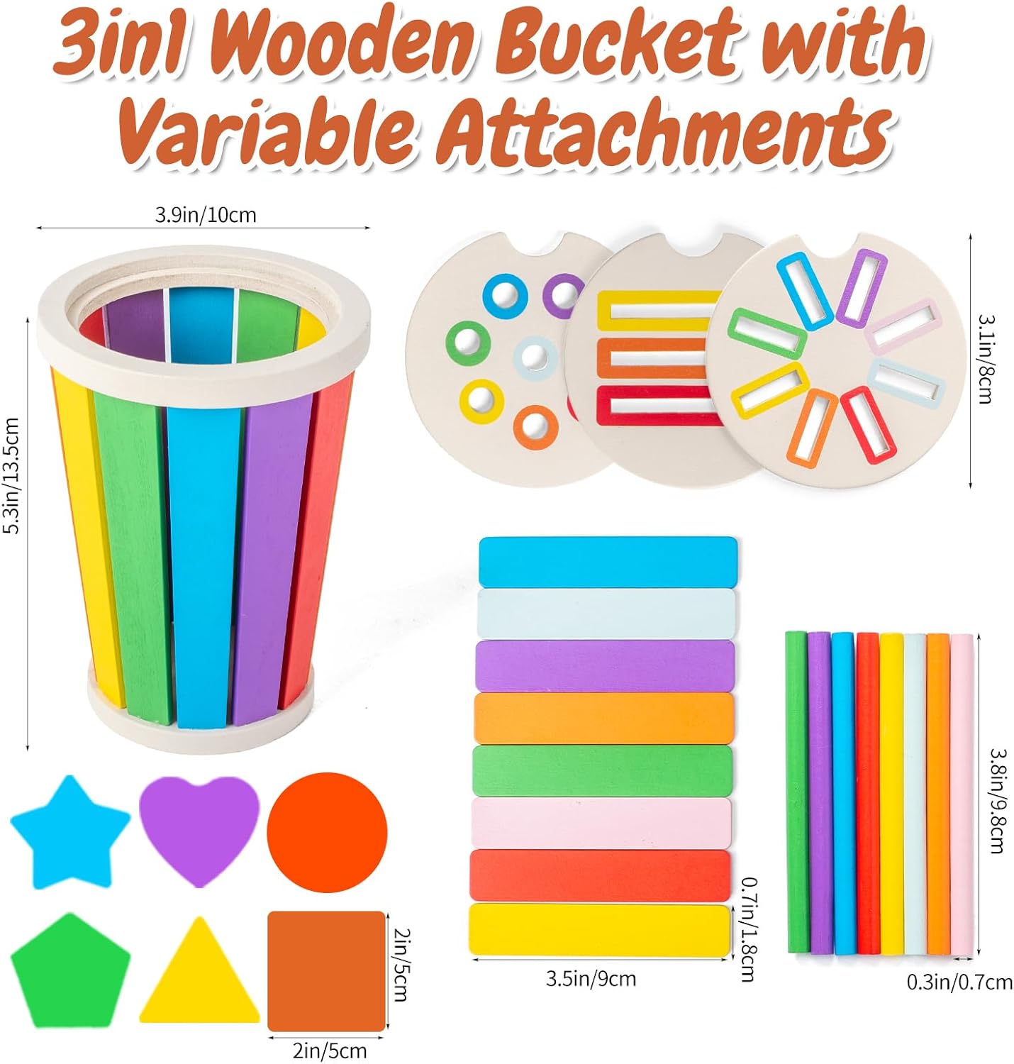 Montessori Toys for 1 2 3 years old, Toddlers Wooden Shape and Colour Sorting, Sensory Toy, Kids Travel Game for Airplane Car Journey, Fine Motor Skills, Cause and Effect Activities