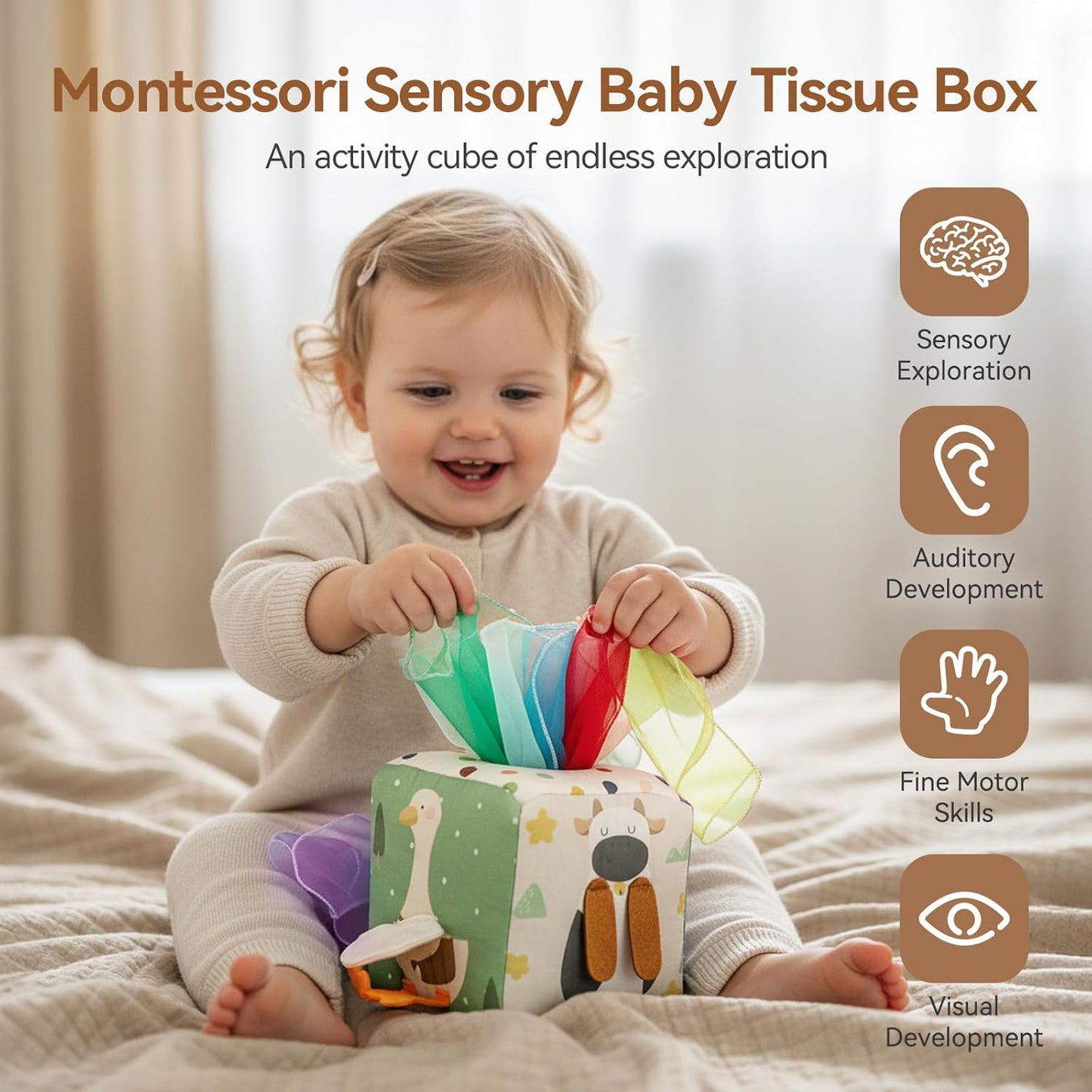 Baby Tissue Box Toy for Babies 6-12 Month