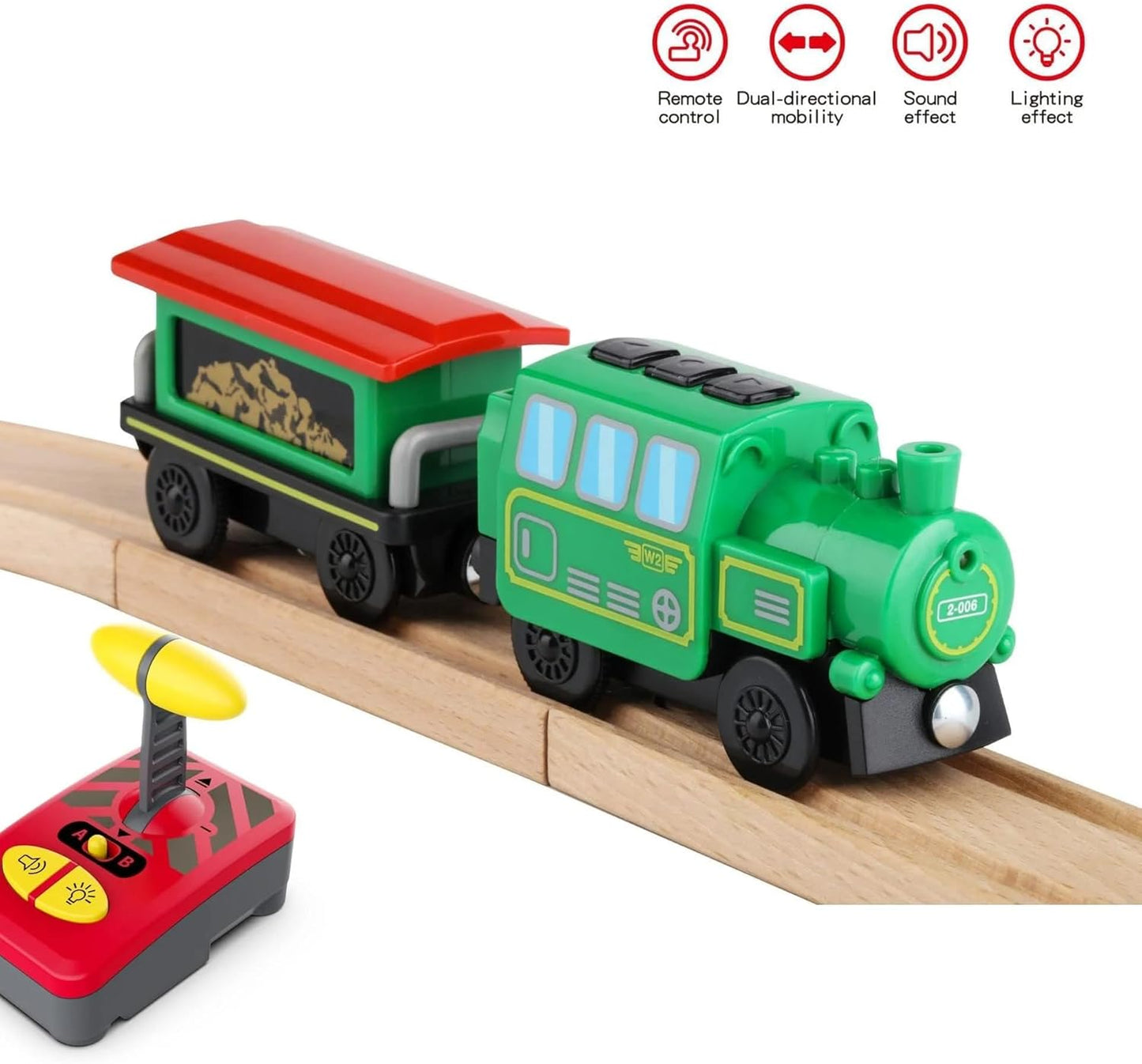 Battery Operated Locomotive Train, Remote Control Train with Light & Sound