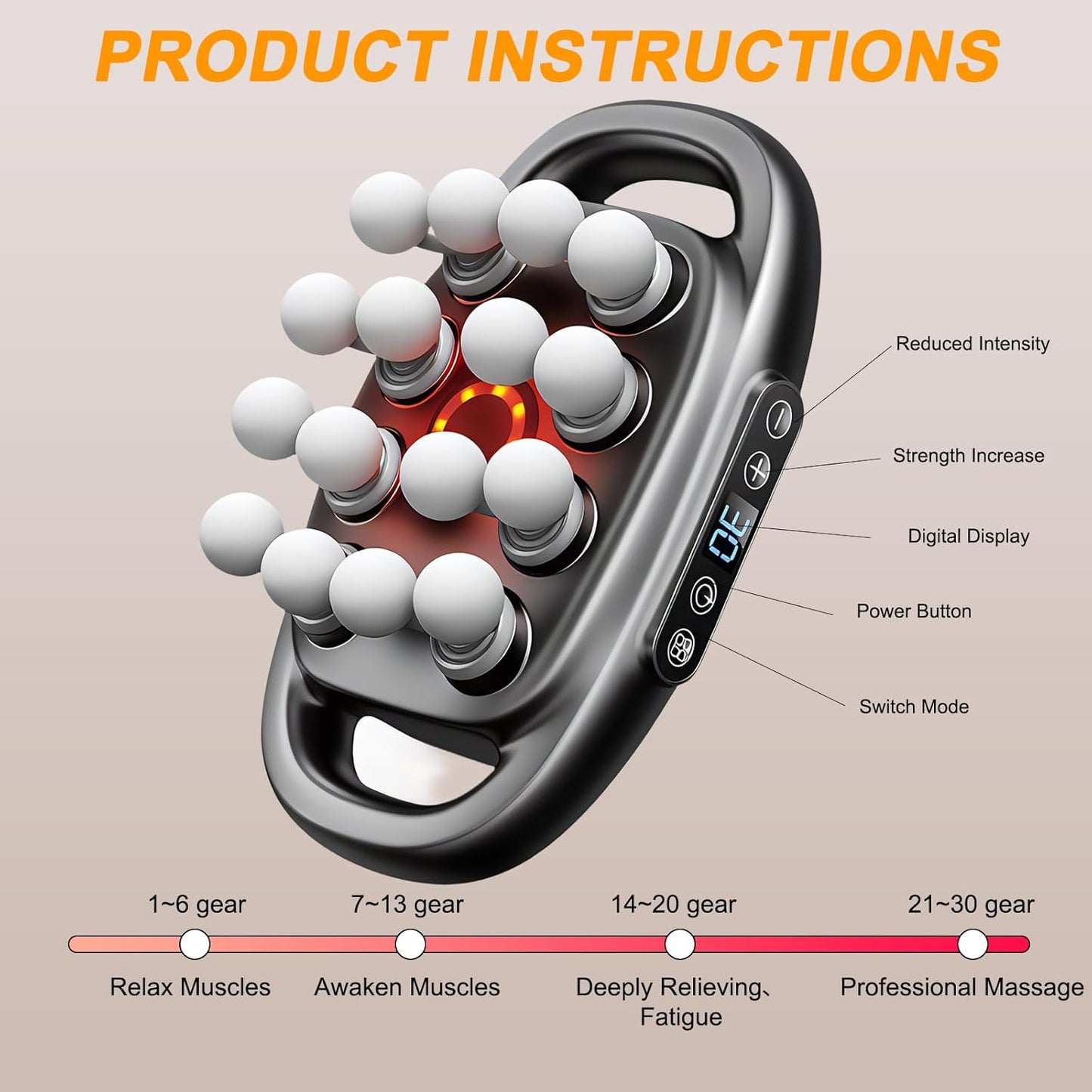 TOPLIVING 16 Heads Massage Gun - Muscle Massage Gun Deep Tissue