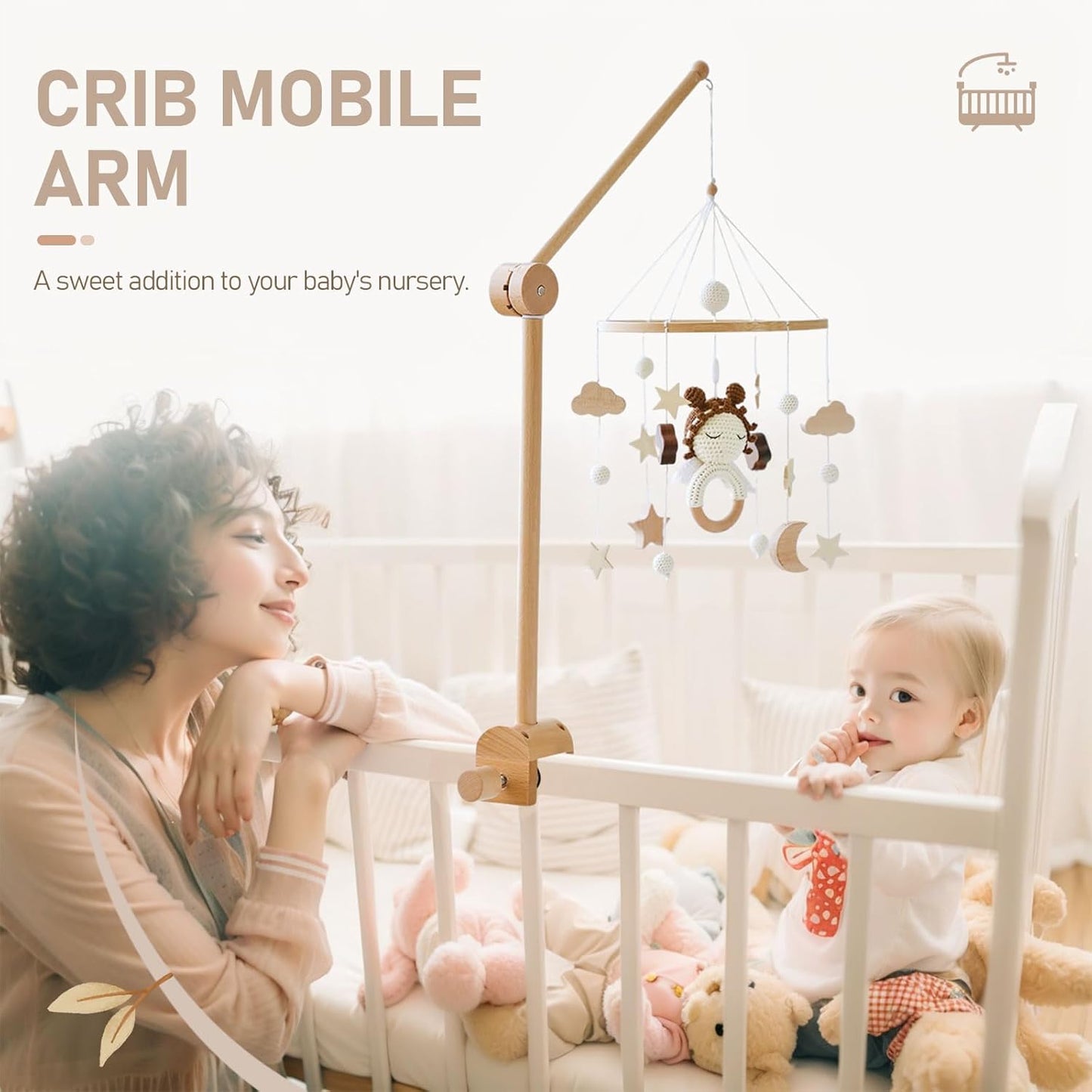 TOPLIVING Crib Mobile Arm - Rotating Baby Mobile Hanger
