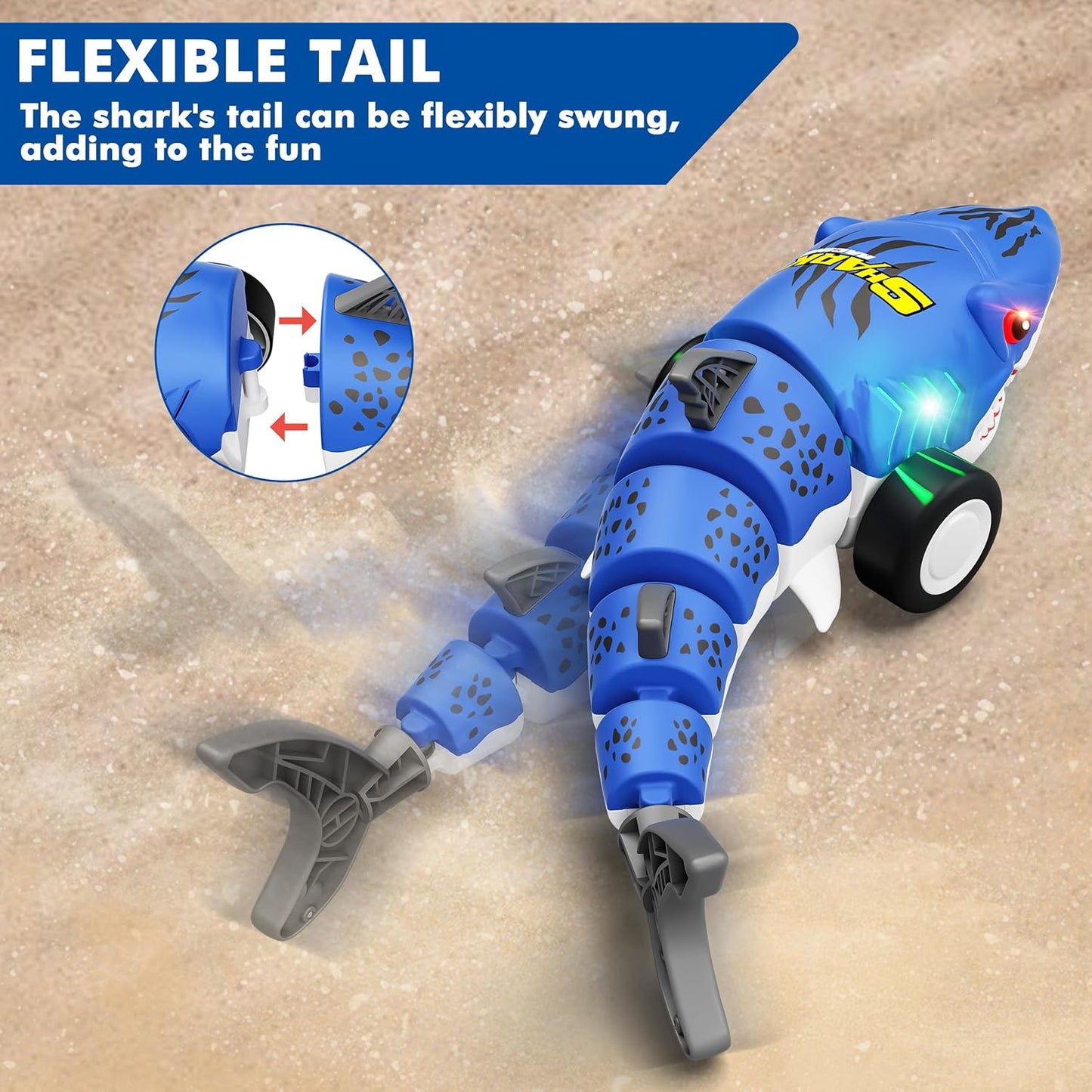 Remote Control Shark Car Toys for Kids,2.4GHz RC Cars Simulation Shark