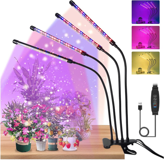 Grow Lights for Indoor Plants,4 Heads Full Spectrum Grow Light,80 LED Plant Light