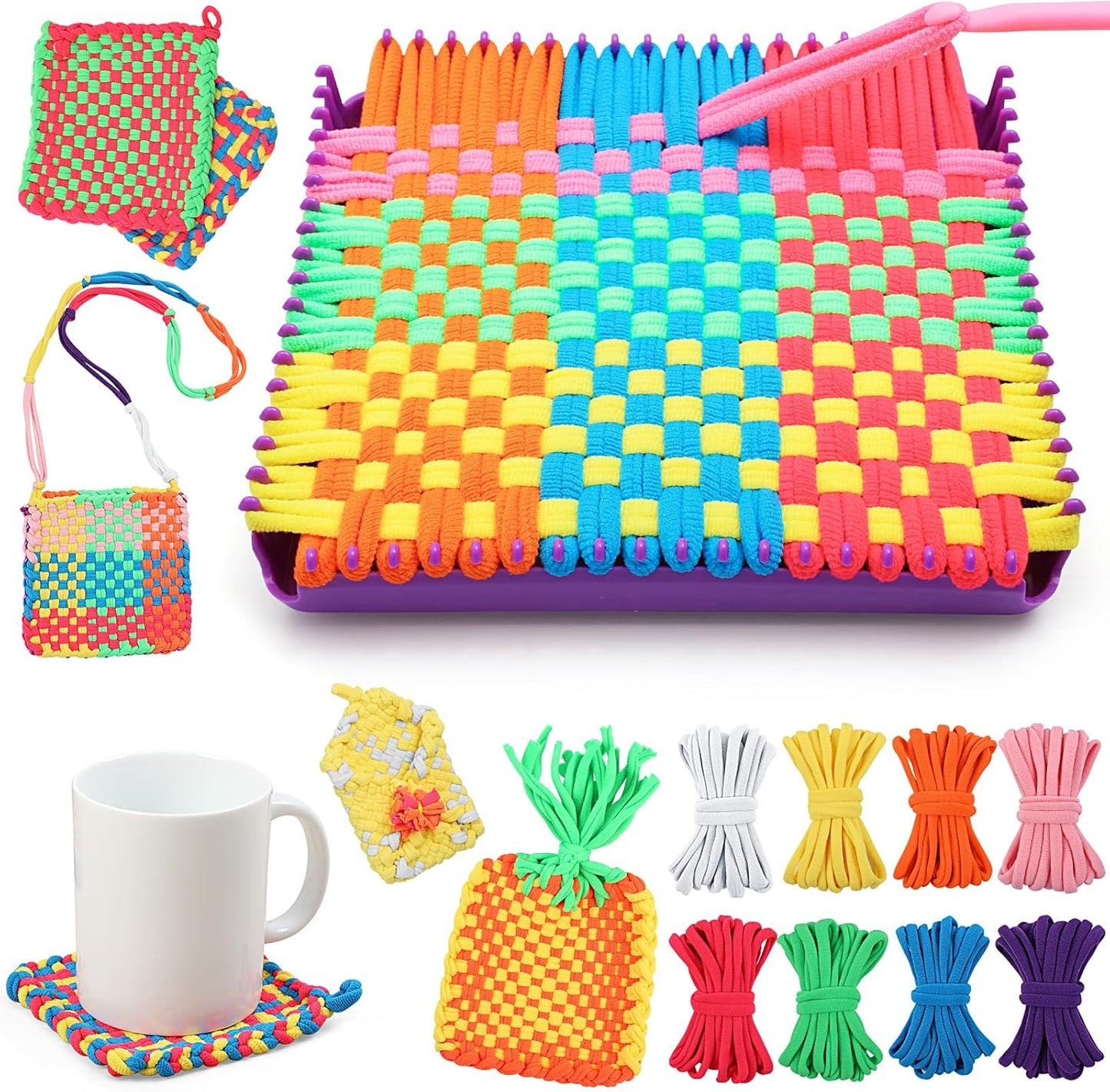 TOPLIVING Weaving Loom Kit Toy - Birthday Gifts for Kids - Arts and Crafts Kit