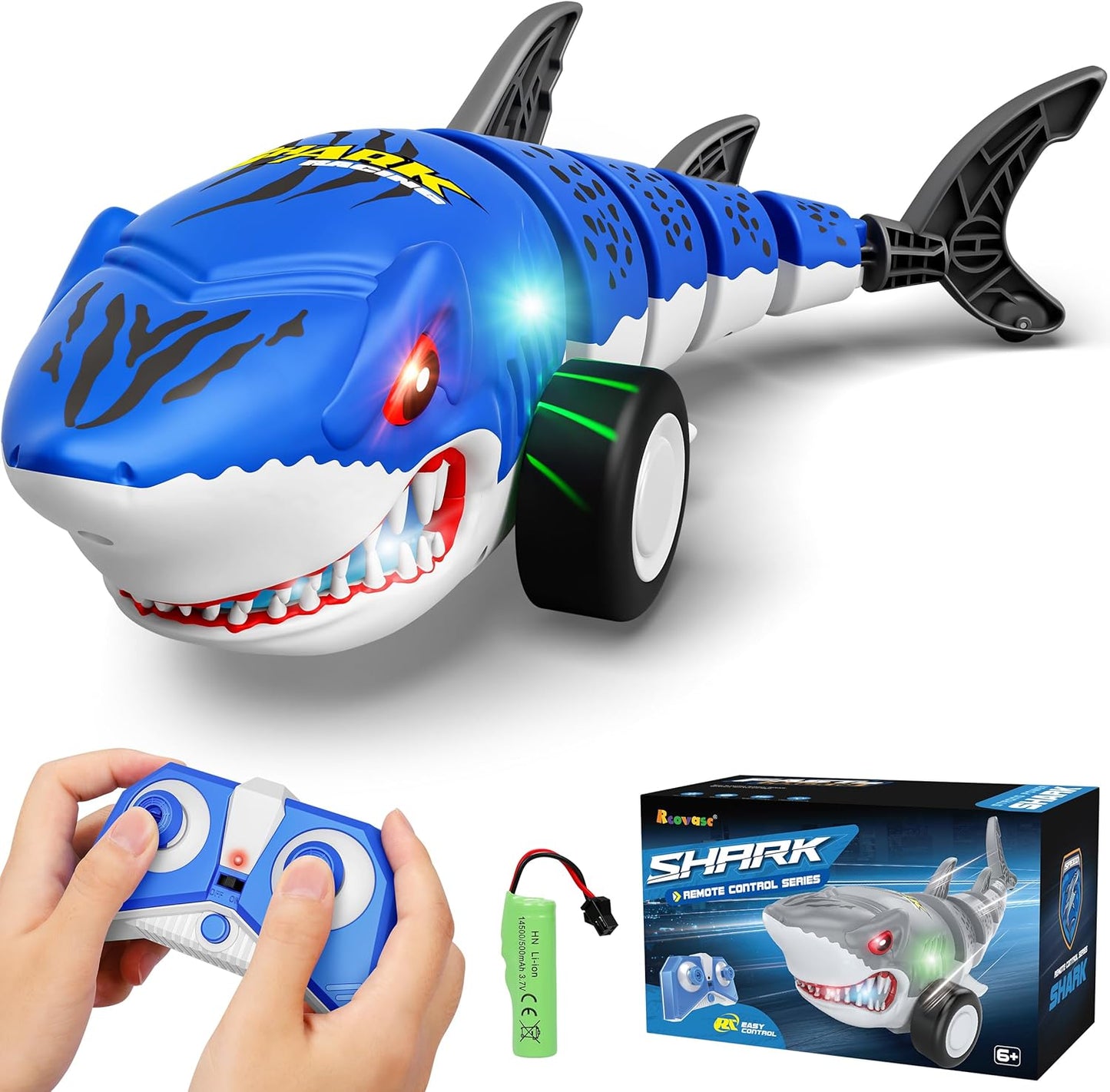 Remote Control Shark Car Toys for Kids,2.4GHz RC Cars Simulation Shark
