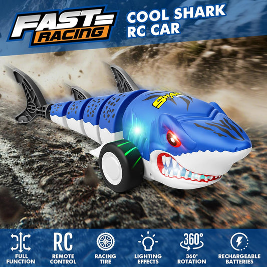 Remote Control Shark Car Toys for Kids,2.4GHz RC Cars Simulation Shark