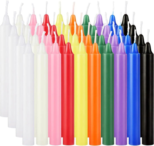 40 Pack Mini Taper Spell Candle-4 Inch Multi-Colored Candle Sticks