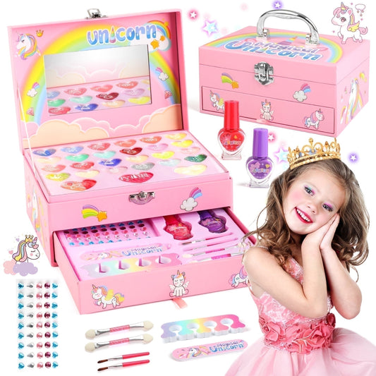 Kids Makeup Kit for Girls,36PCS Girls Unicorn Makeup Kit